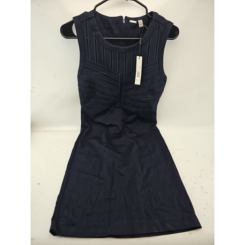 T Tahari Navy Blue Sleeveless Bodycon Dress